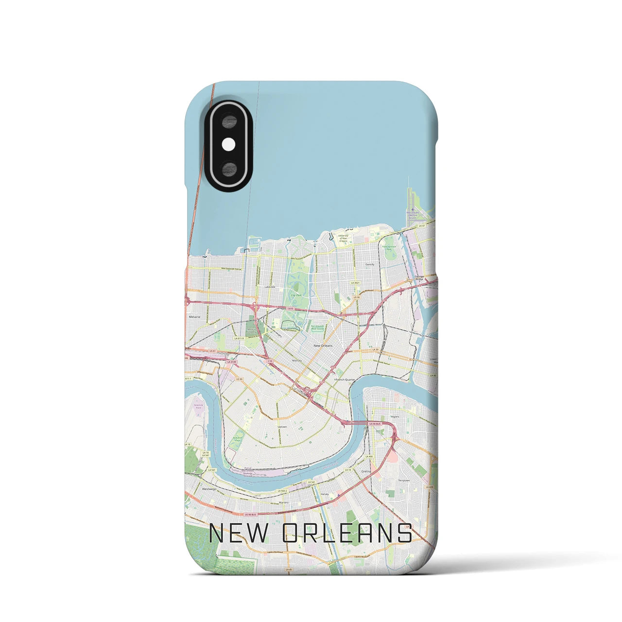 【ニューオーリンズ】地図柄iPhoneケース（バックカバータイプ・ナチュラル）iPhone XS / X 用