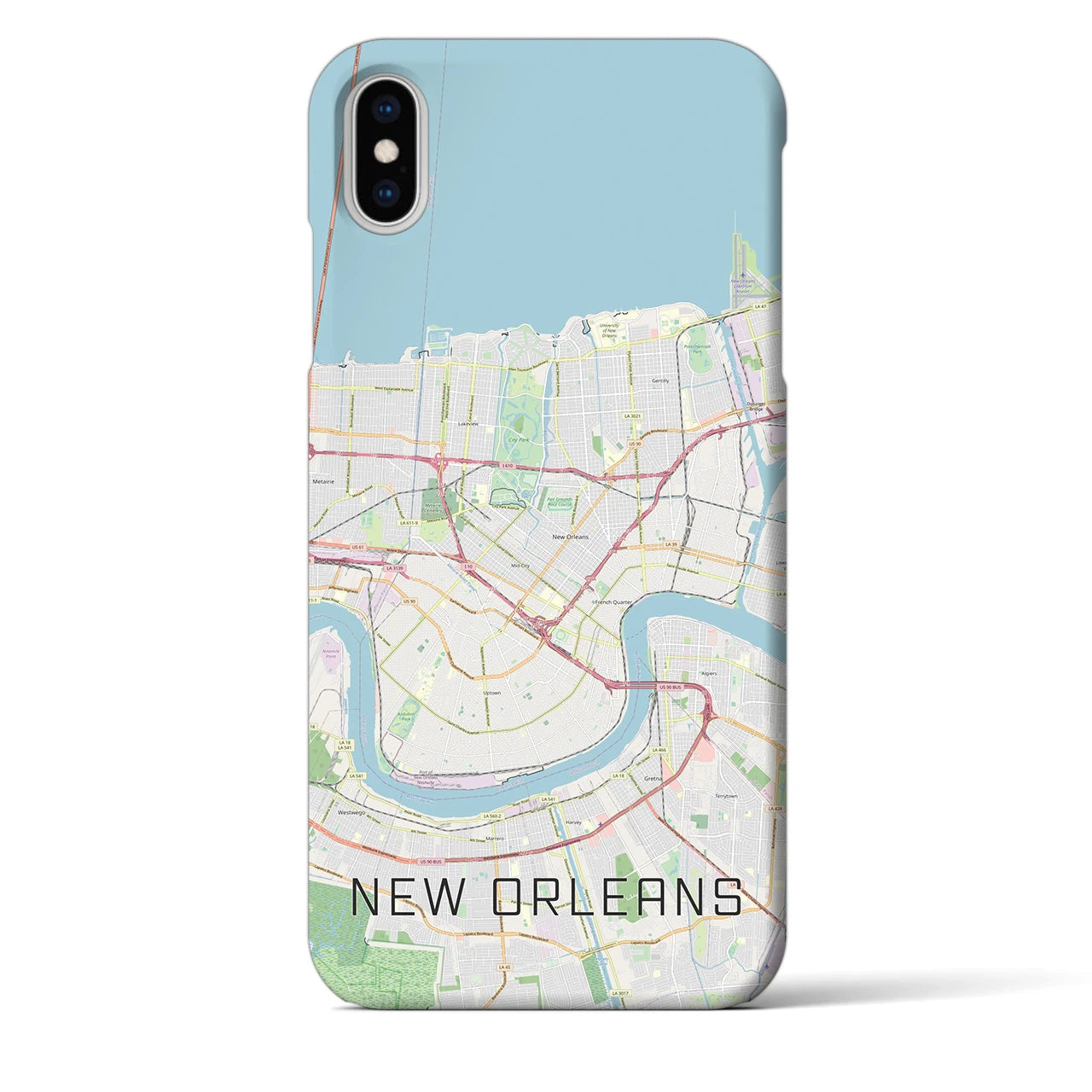 【ニューオーリンズ】地図柄iPhoneケース（バックカバータイプ・ナチュラル）iPhone XS Max 用