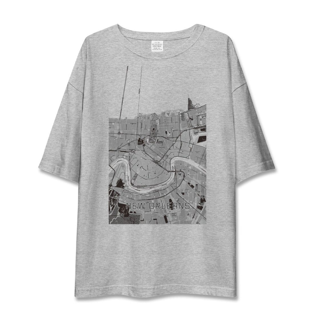 【ニューオーリンズ（アメリカ）】地図柄ビッグシルエットTシャツ