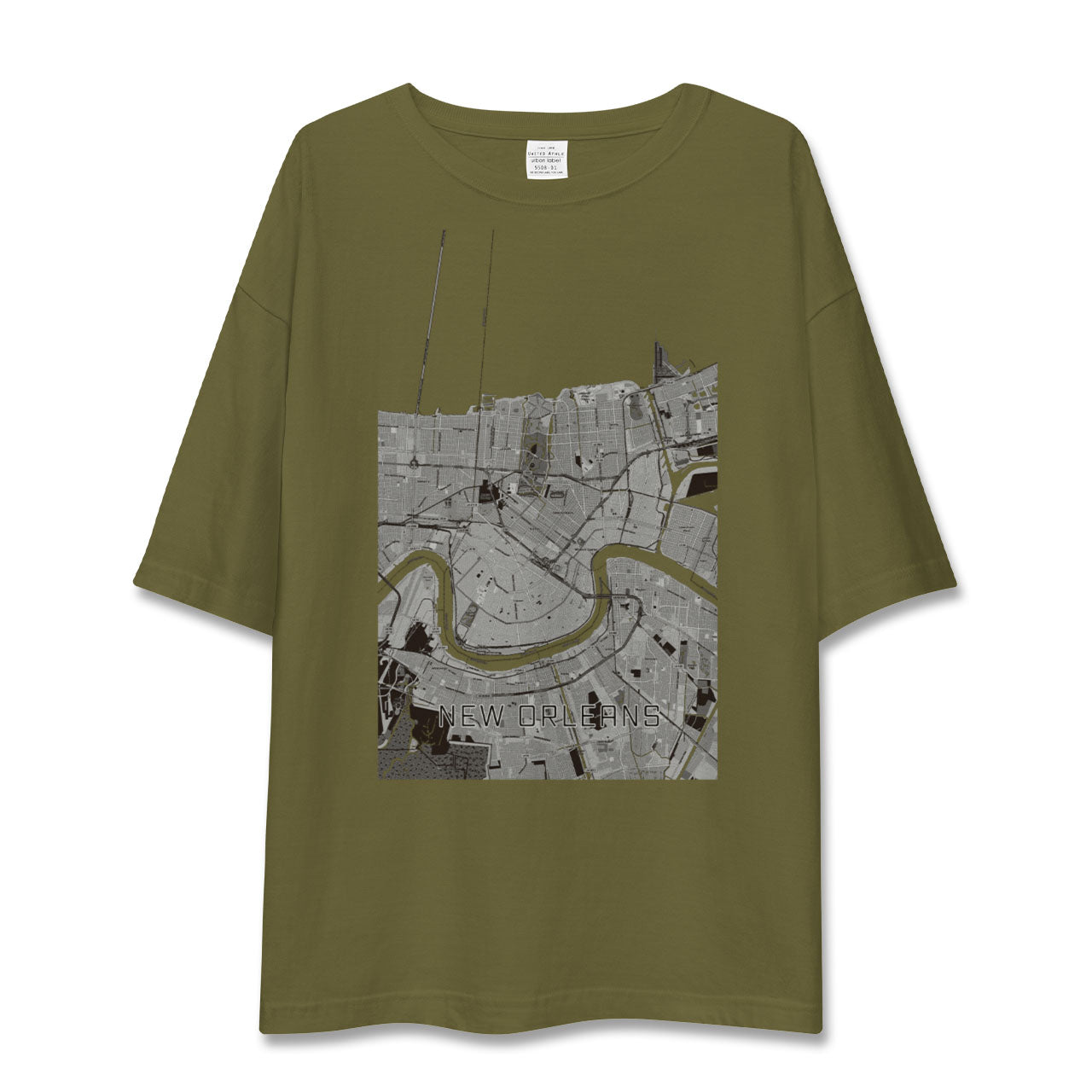 【ニューオーリンズ（アメリカ）】地図柄ビッグシルエットTシャツ