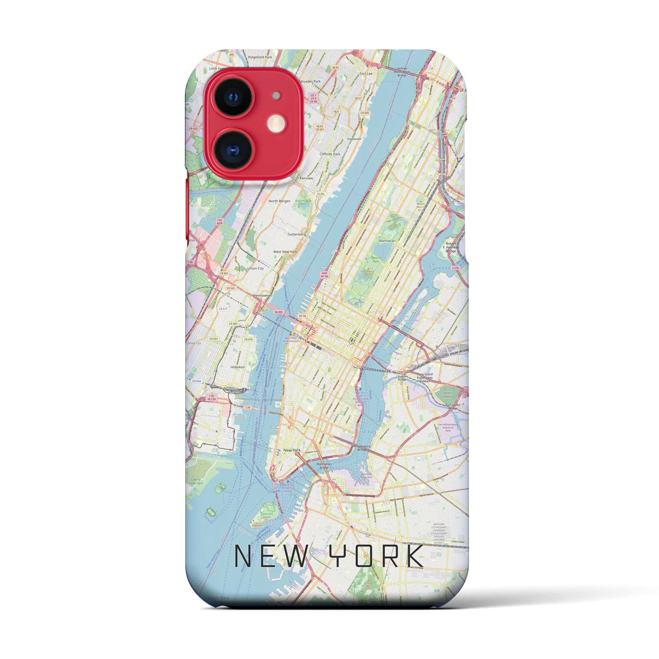 【ニューヨーク】地図柄iPhoneケース（バックカバータイプ・ナチュラル）iPhone 11 用