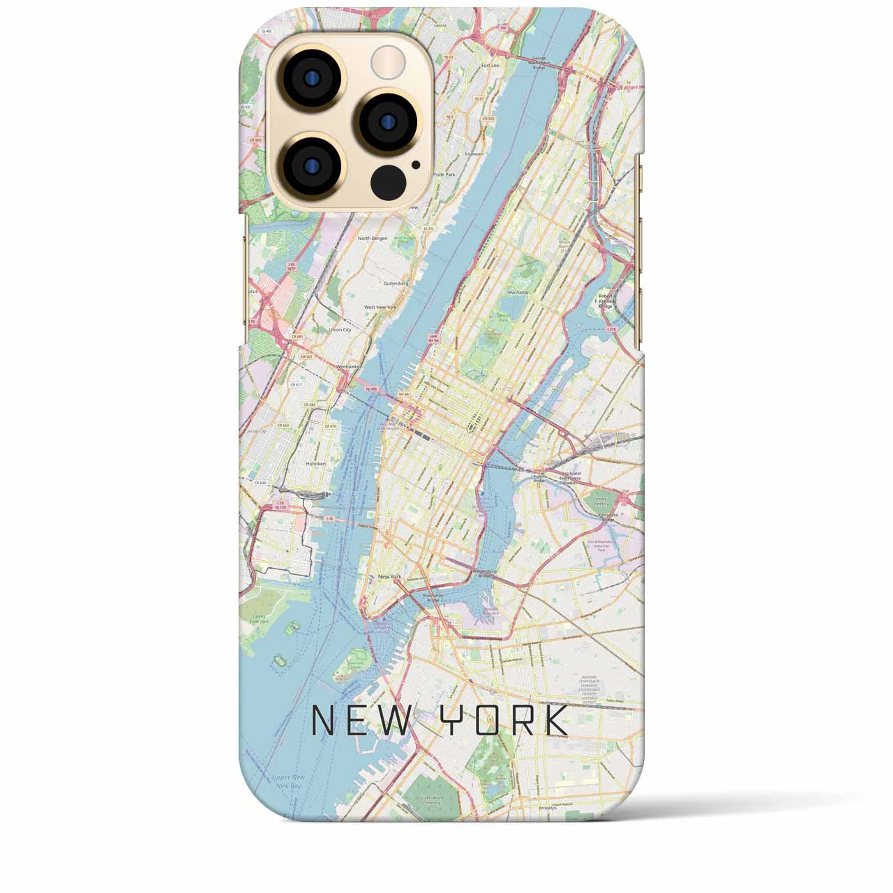 【ニューヨーク】地図柄iPhoneケース（バックカバータイプ・ナチュラル）iPhone 12 Pro Max 用