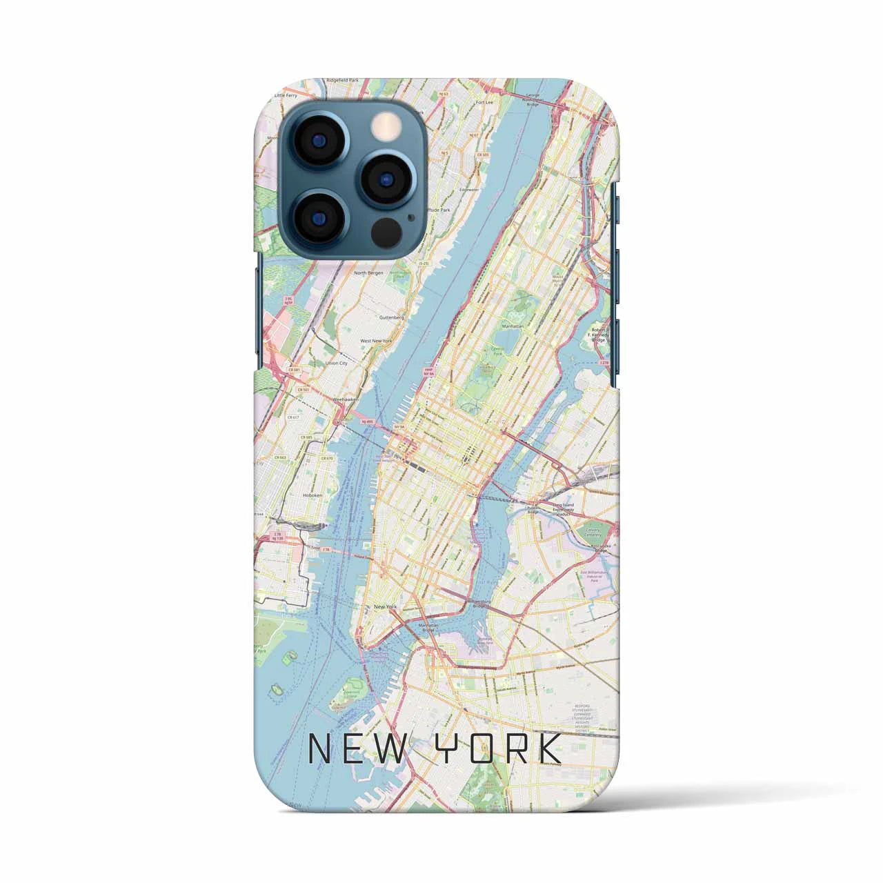 【ニューヨーク】地図柄iPhoneケース（バックカバータイプ・ナチュラル）iPhone 12 / 12 Pro 用