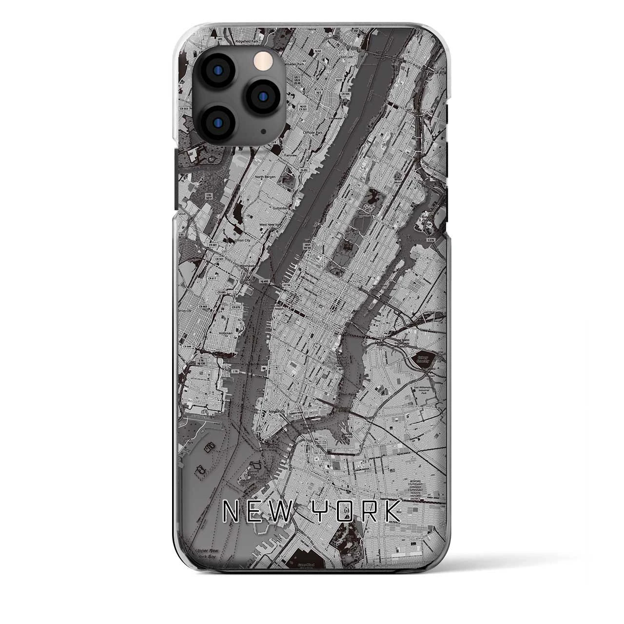 【ニューヨーク】地図柄iPhoneケース（クリアタイプ・モノトーン）iPhone 11 Pro Max 用