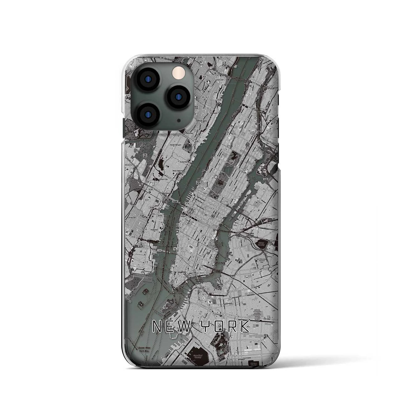 【ニューヨーク】地図柄iPhoneケース（クリアタイプ・モノトーン）iPhone 11 Pro 用