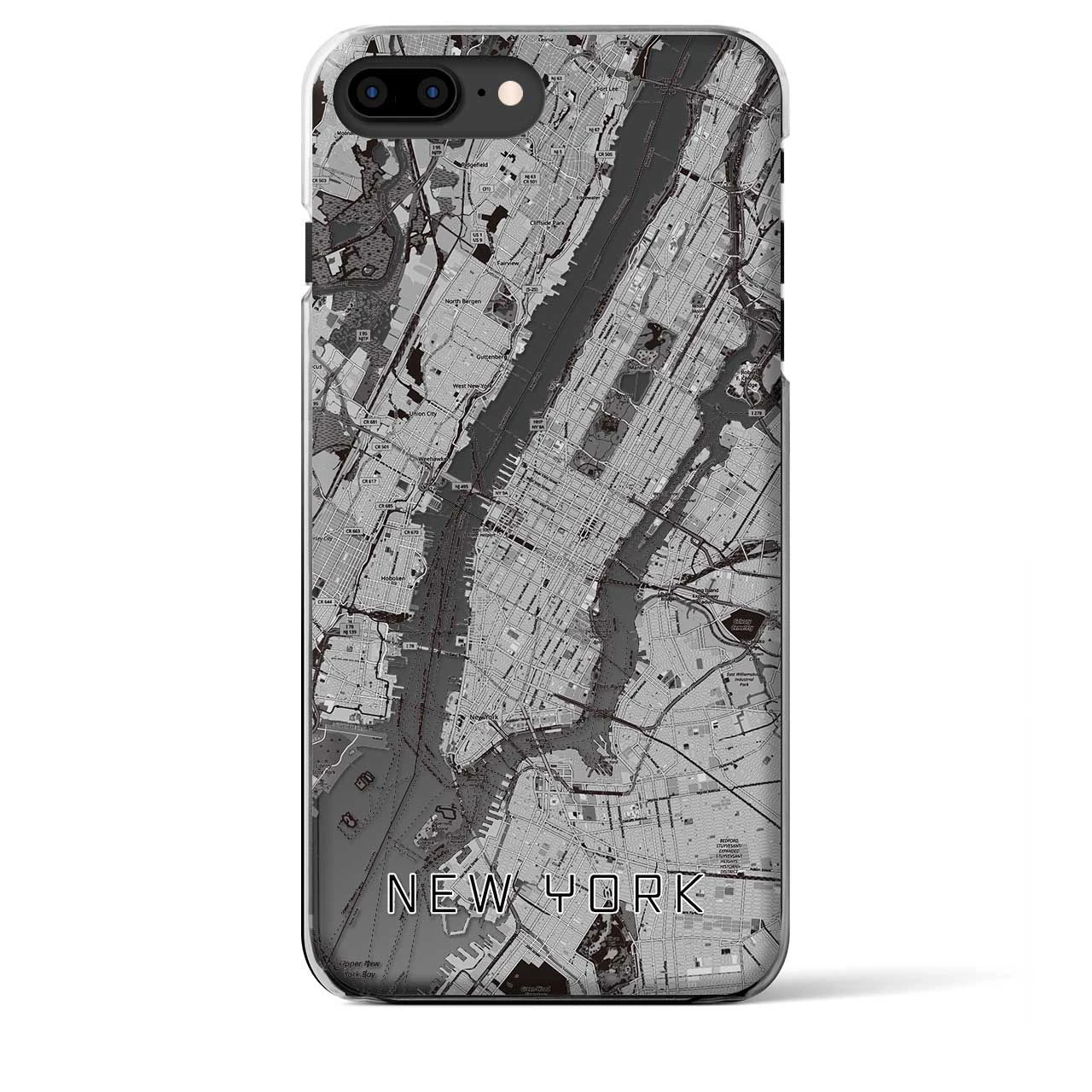 【ニューヨーク】地図柄iPhoneケース（クリアタイプ・モノトーン）iPhone 8Plus /7Plus / 6sPlus / 6Plus 用