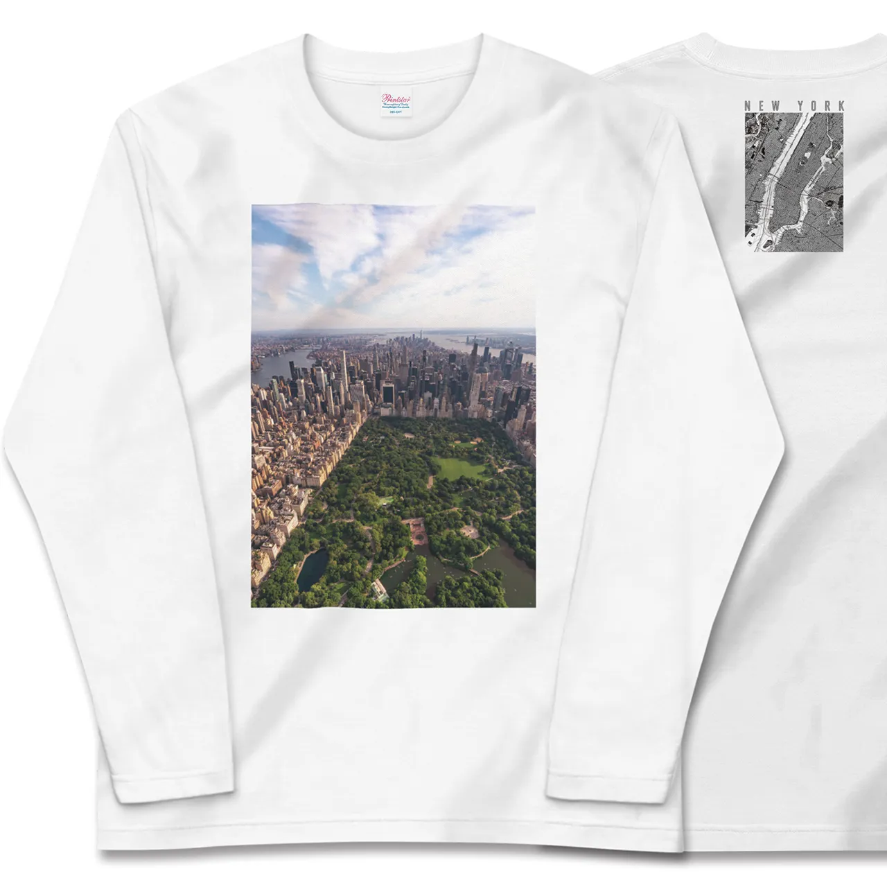 【ニューヨーク（アメリカ）】Map World ロングスリーブTシャツ