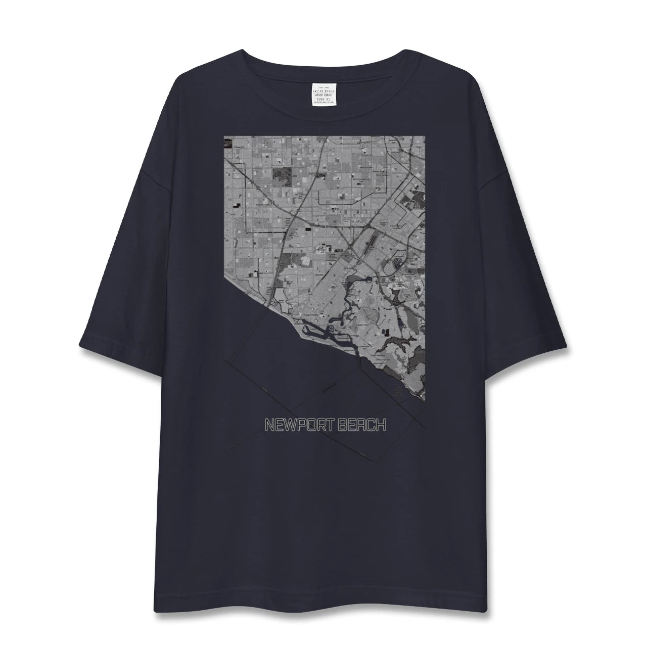 【ニューポートビーチ（アメリカ）】地図柄ビッグシルエットTシャツ