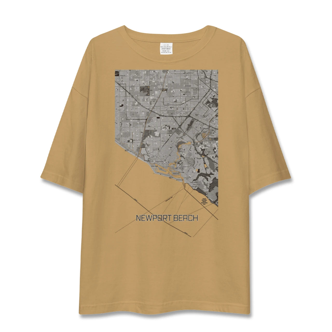【ニューポートビーチ（アメリカ）】地図柄ビッグシルエットTシャツ