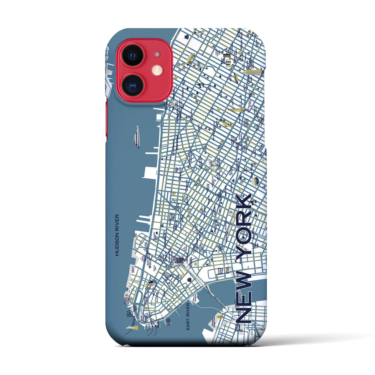 【ニューヨーク（イラスト）】地図柄iPhoneケース（バックカバータイプ・ブライト）iPhone 11 用