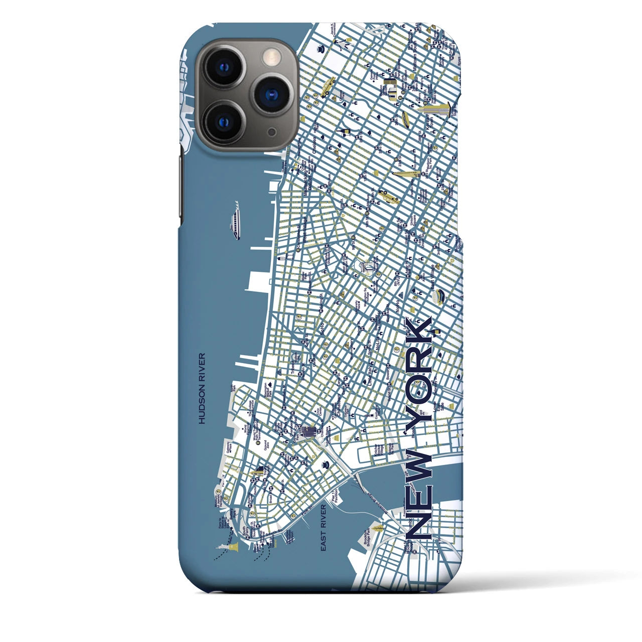 【ニューヨーク（イラスト）】地図柄iPhoneケース（バックカバータイプ・ブライト）iPhone 11 Pro Max 用