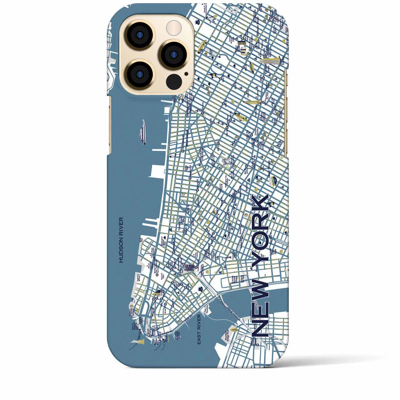 【ニューヨーク（イラスト）】地図柄iPhoneケース（バックカバータイプ・ブライト）iPhone 12 Pro Max 用