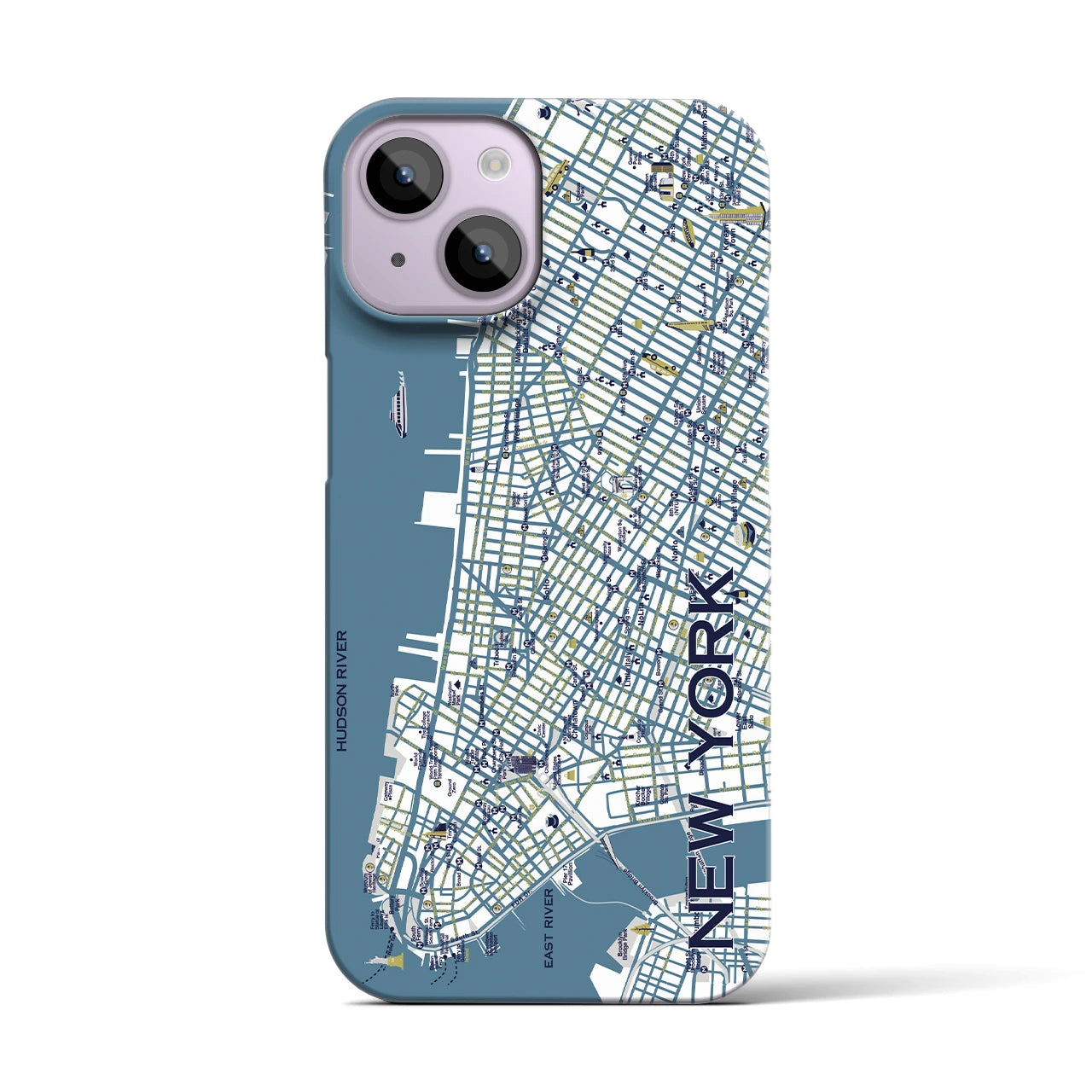 【ニューヨーク（イラスト）】地図柄iPhoneケース（バックカバータイプ・ブライト）iPhone 14 用