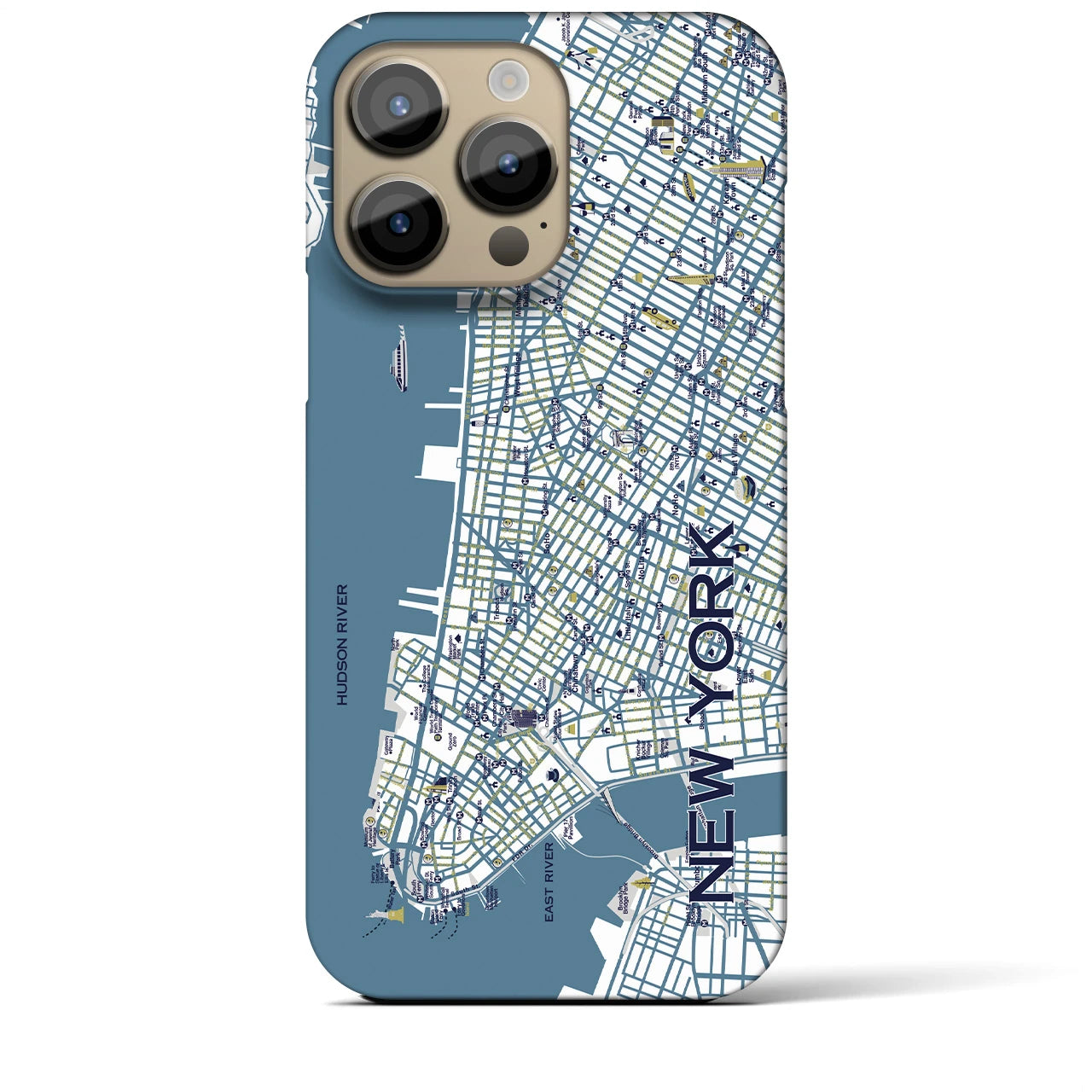 【ニューヨーク（イラスト）】地図柄iPhoneケース（バックカバータイプ・ブライト）iPhone 14 Pro Max 用