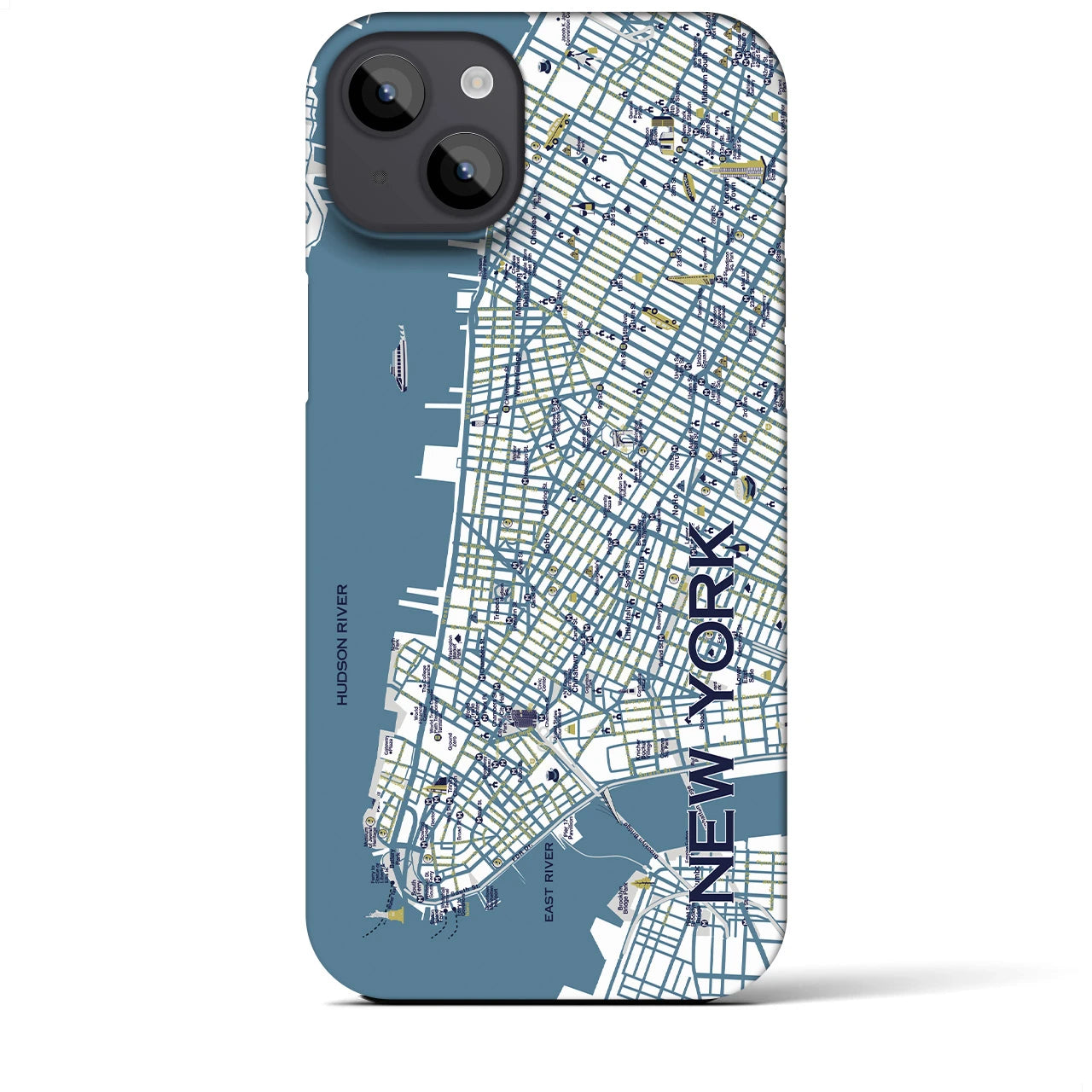 【ニューヨーク（イラスト）】地図柄iPhoneケース（バックカバータイプ・ブライト）iPhone 14 Plus 用