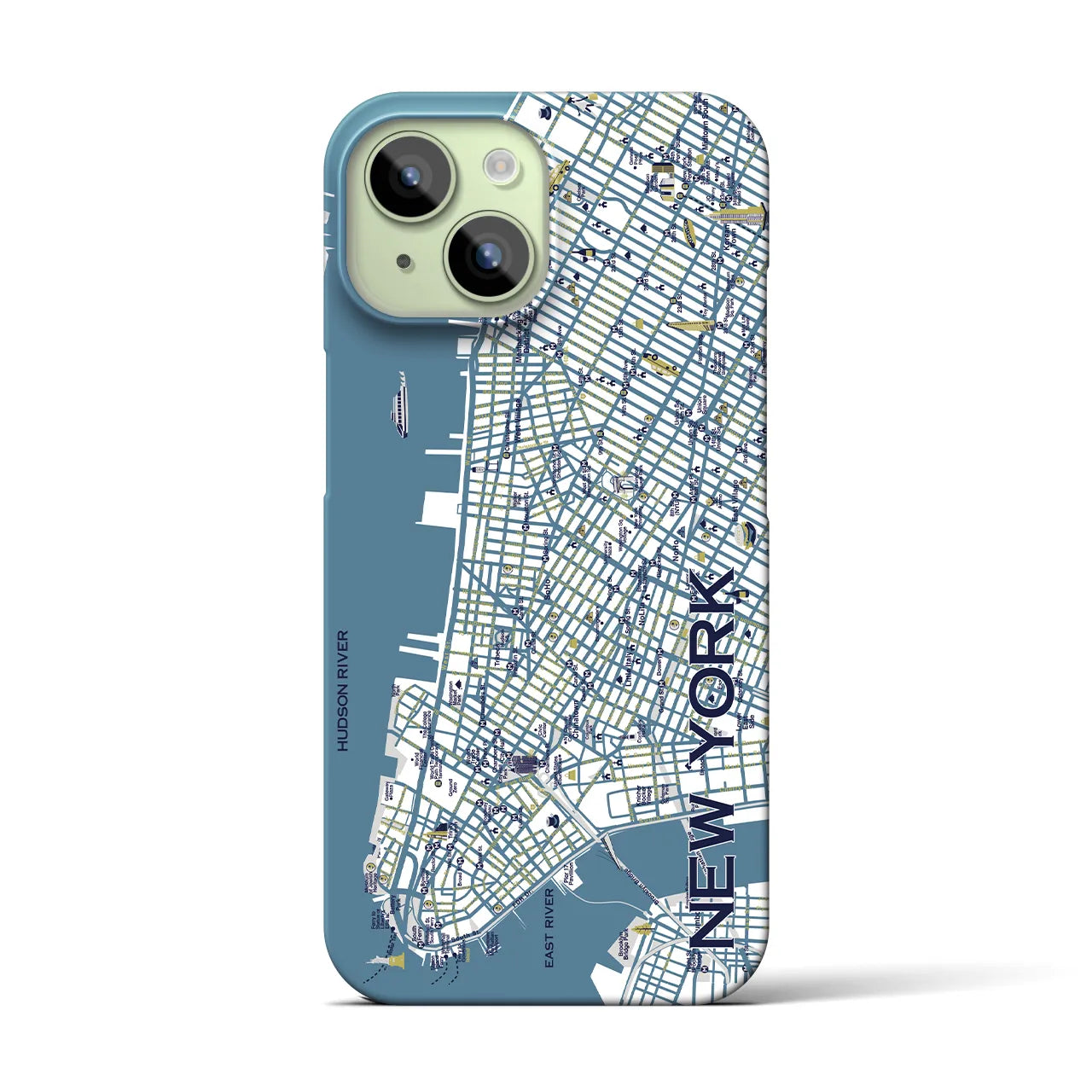【ニューヨーク（イラスト）】地図柄iPhoneケース（バックカバータイプ・ブライト）iPhone 15 用