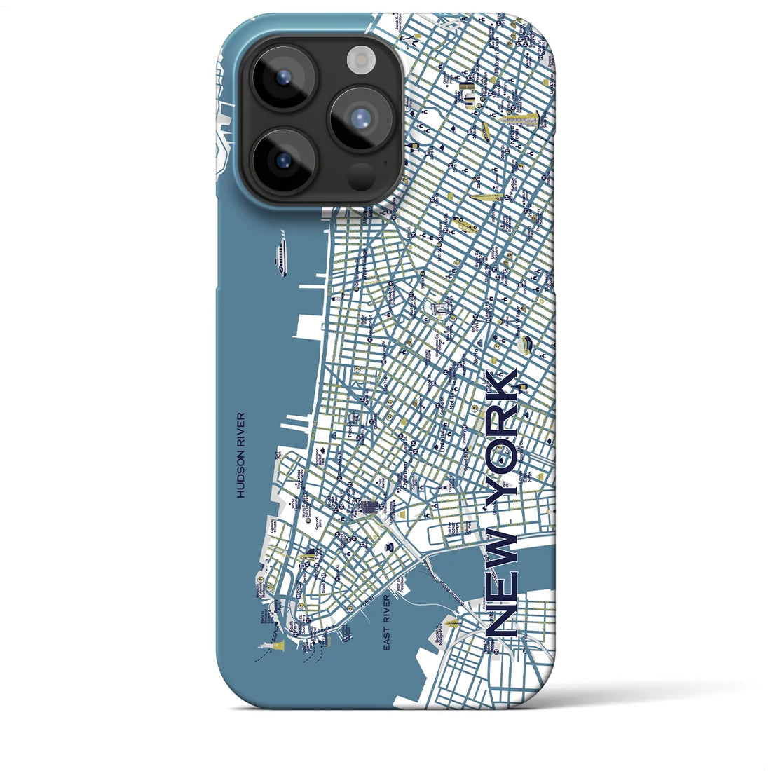 【ニューヨーク（イラスト）】地図柄iPhoneケース（バックカバータイプ・ブライト）iPhone 15 Pro Max 用