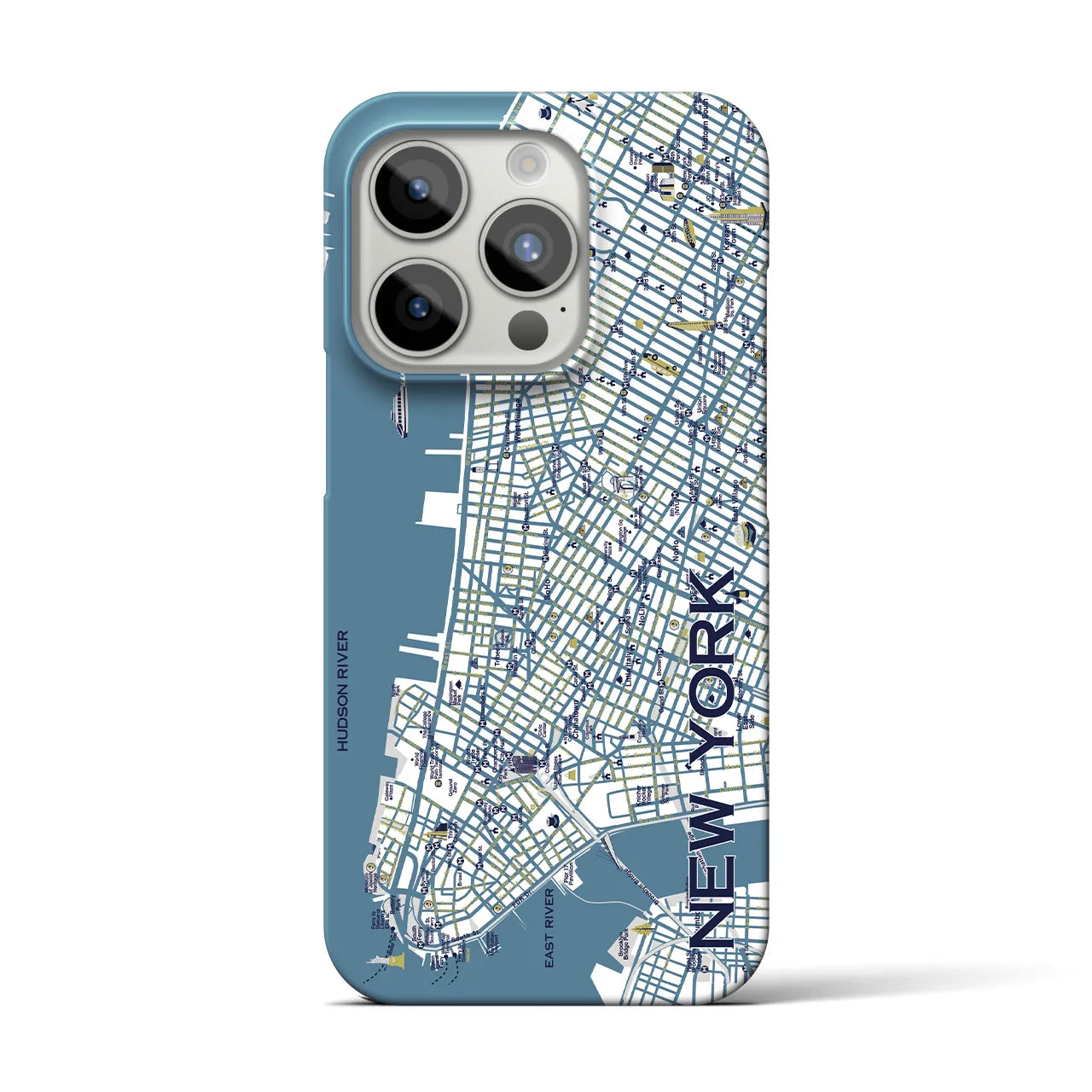 【ニューヨーク（イラスト）】地図柄iPhoneケース（バックカバータイプ・ブライト）iPhone 15 Pro 用