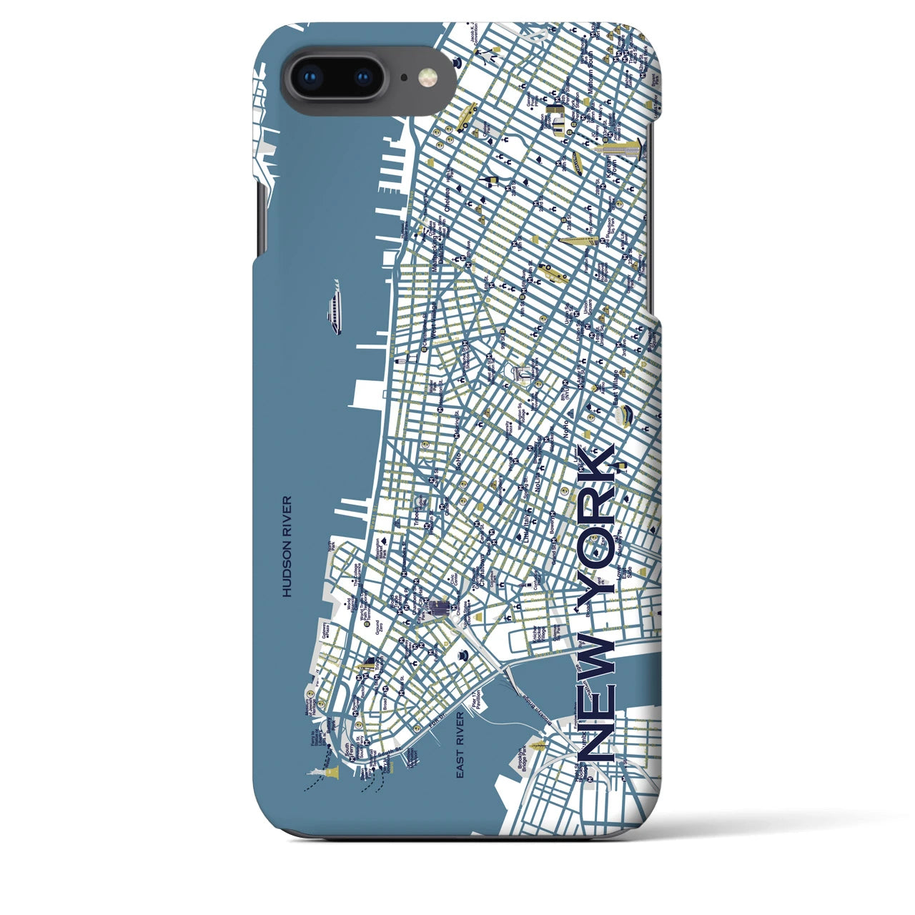 【ニューヨーク（イラスト）】地図柄iPhoneケース（バックカバータイプ・ブライト）iPhone 8Plus /7Plus / 6sPlus / 6Plus 用