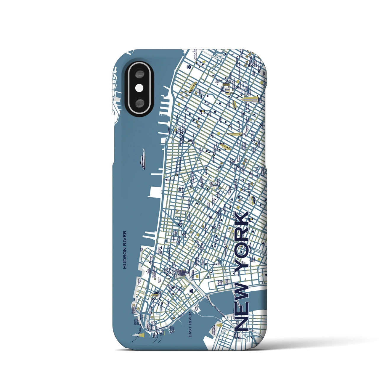 【ニューヨーク（イラスト）】地図柄iPhoneケース（バックカバータイプ・ブライト）iPhone XS / X 用