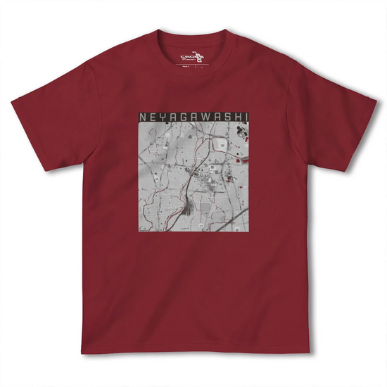 【寝屋川市（大阪府）】地図柄ヘビーウェイトTシャツ