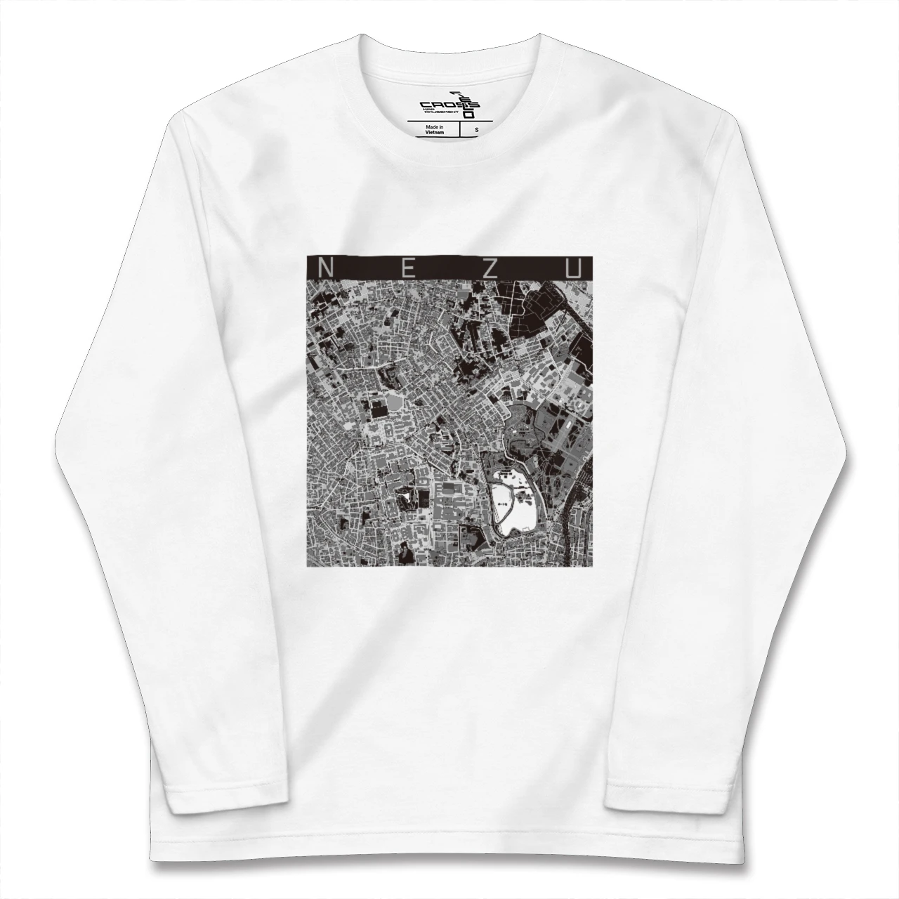 【根津（東京都）】地図柄ロングスリーブTシャツ