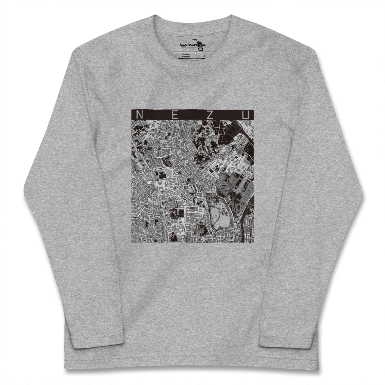 【根津（東京都）】地図柄ロングスリーブTシャツ