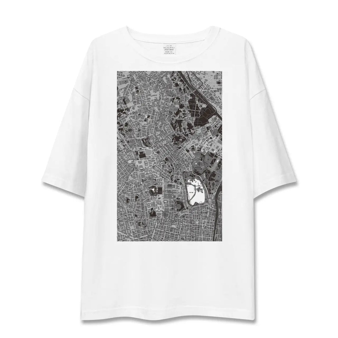 【根津(東京都)】地図柄ビッグシルエットTシャツ