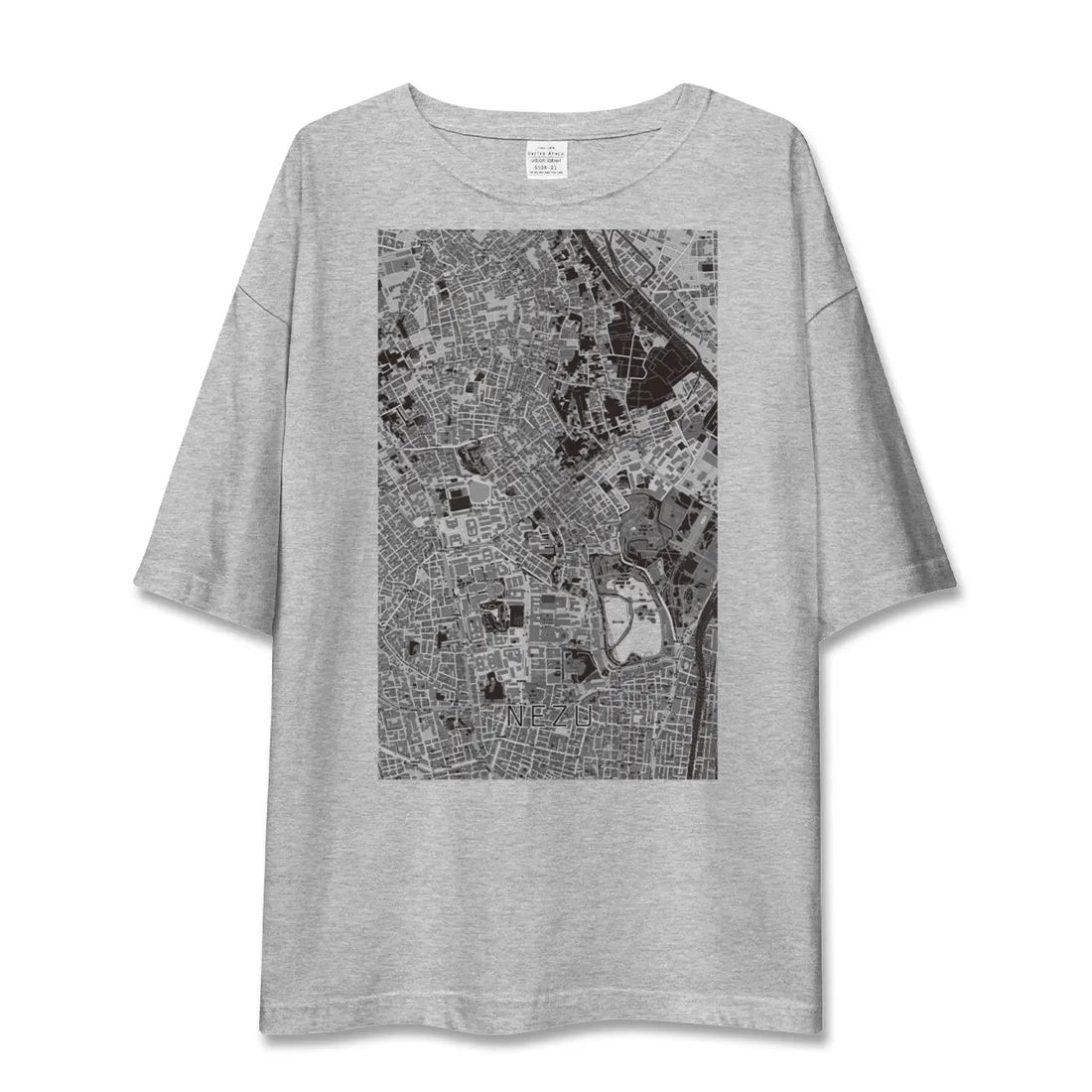 【根津（東京都）】地図柄ビッグシルエットTシャツ