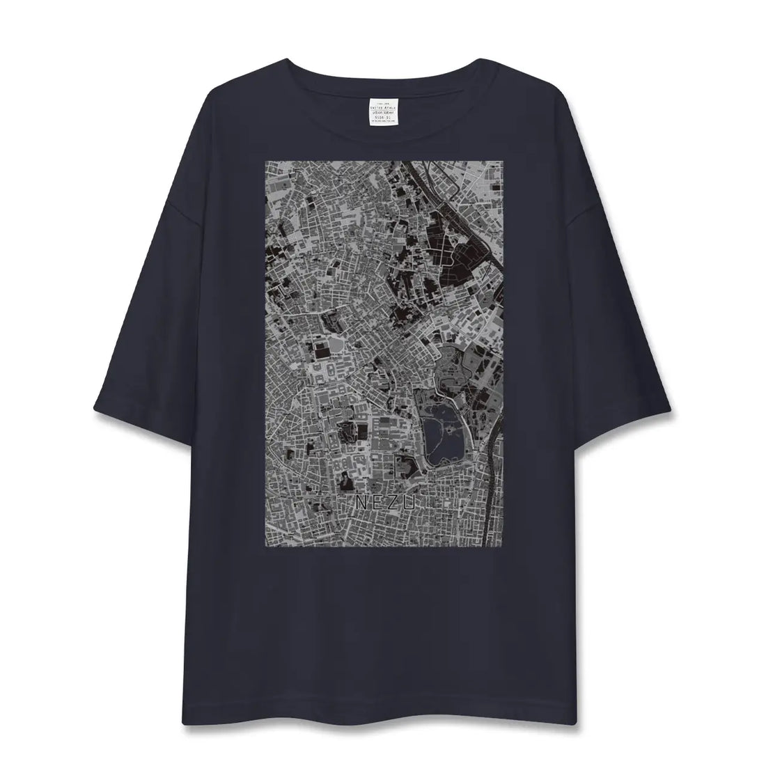 【根津（東京都）】地図柄ビッグシルエットTシャツ