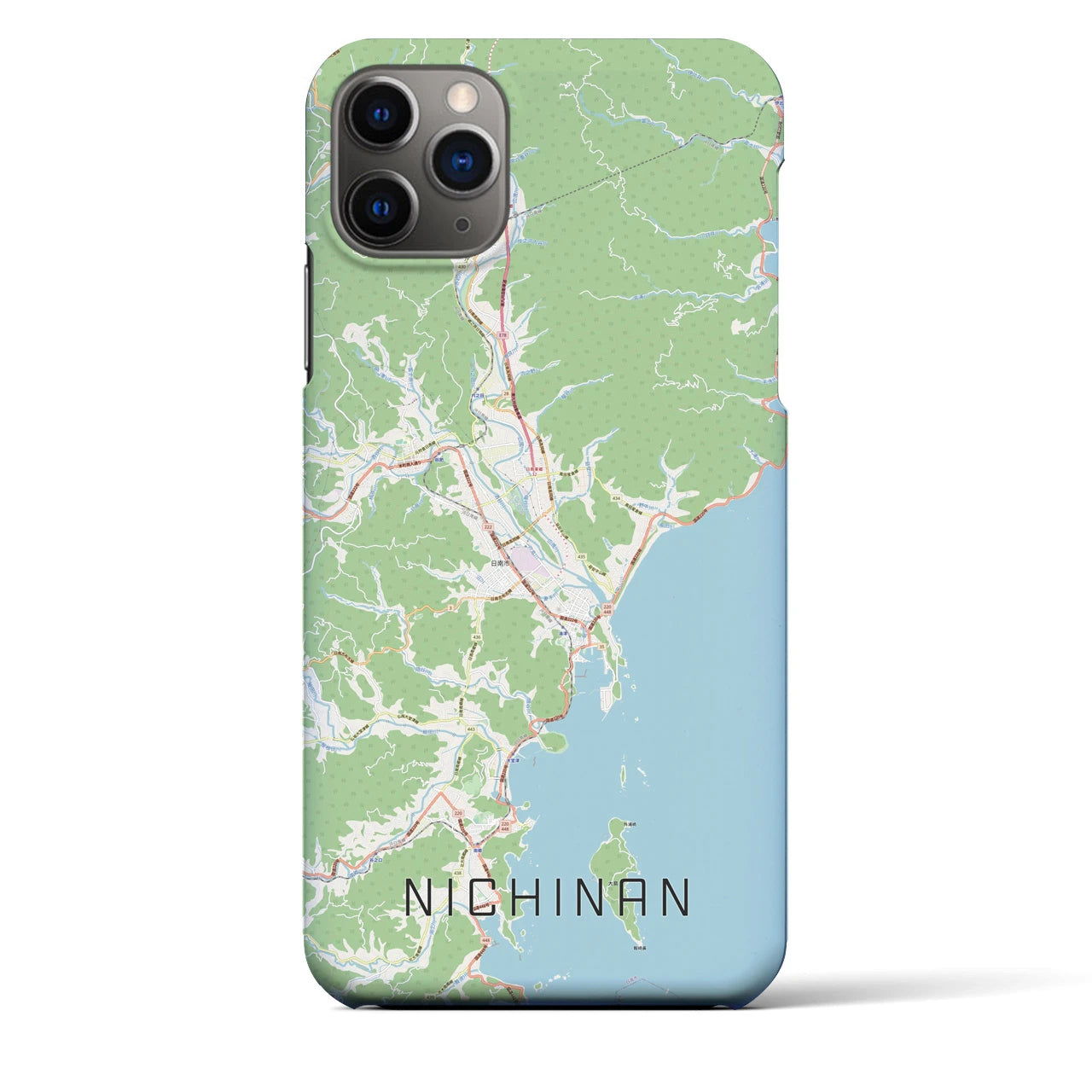 【日南】地図柄iPhoneケース（バックカバータイプ・ナチュラル）iPhone 11 Pro Max 用