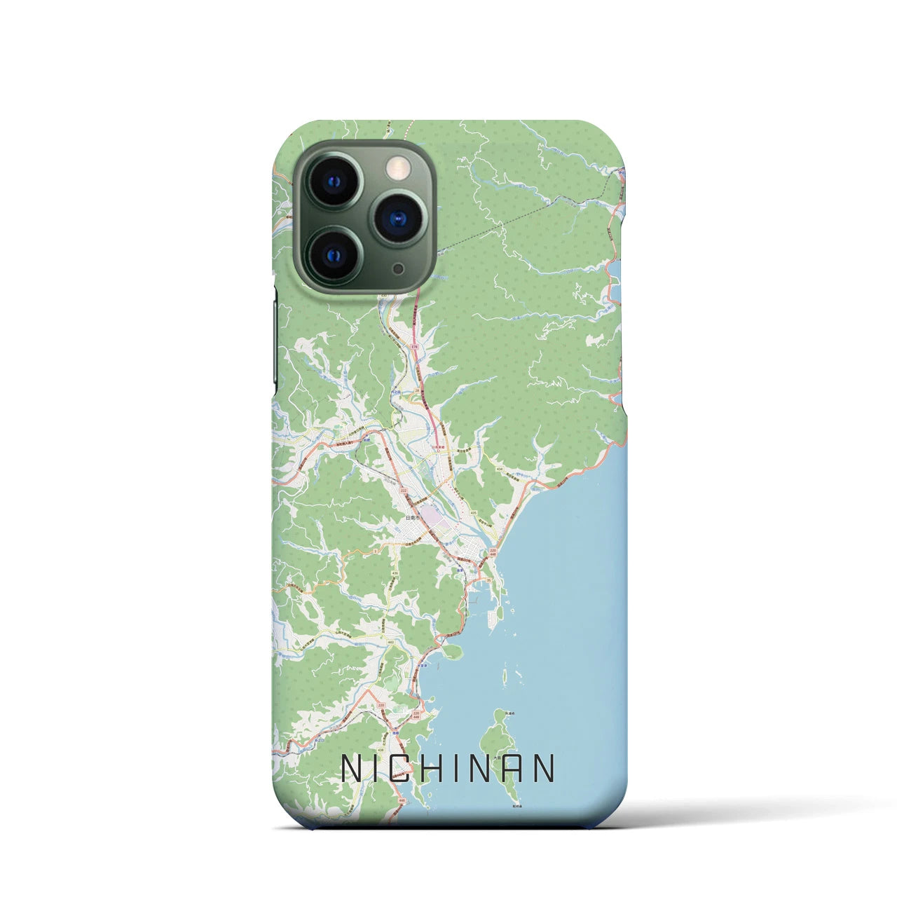 【日南】地図柄iPhoneケース（バックカバータイプ・ナチュラル）iPhone 11 Pro 用