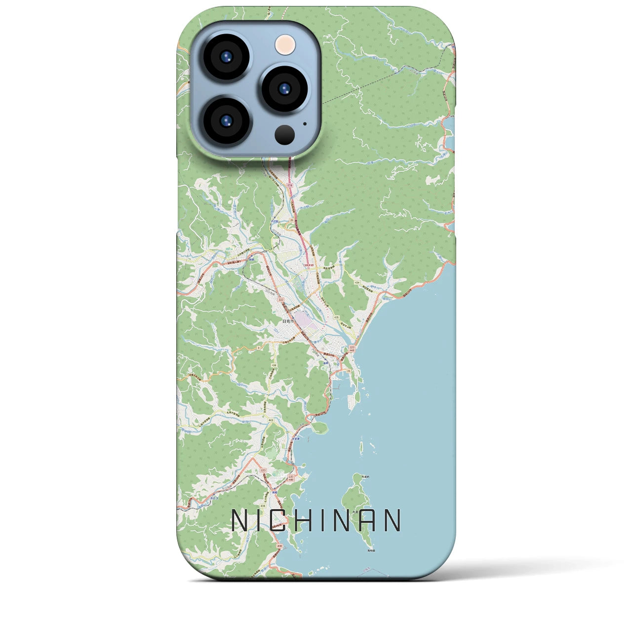 【日南】地図柄iPhoneケース（バックカバータイプ・ナチュラル）iPhone 13 Pro Max 用