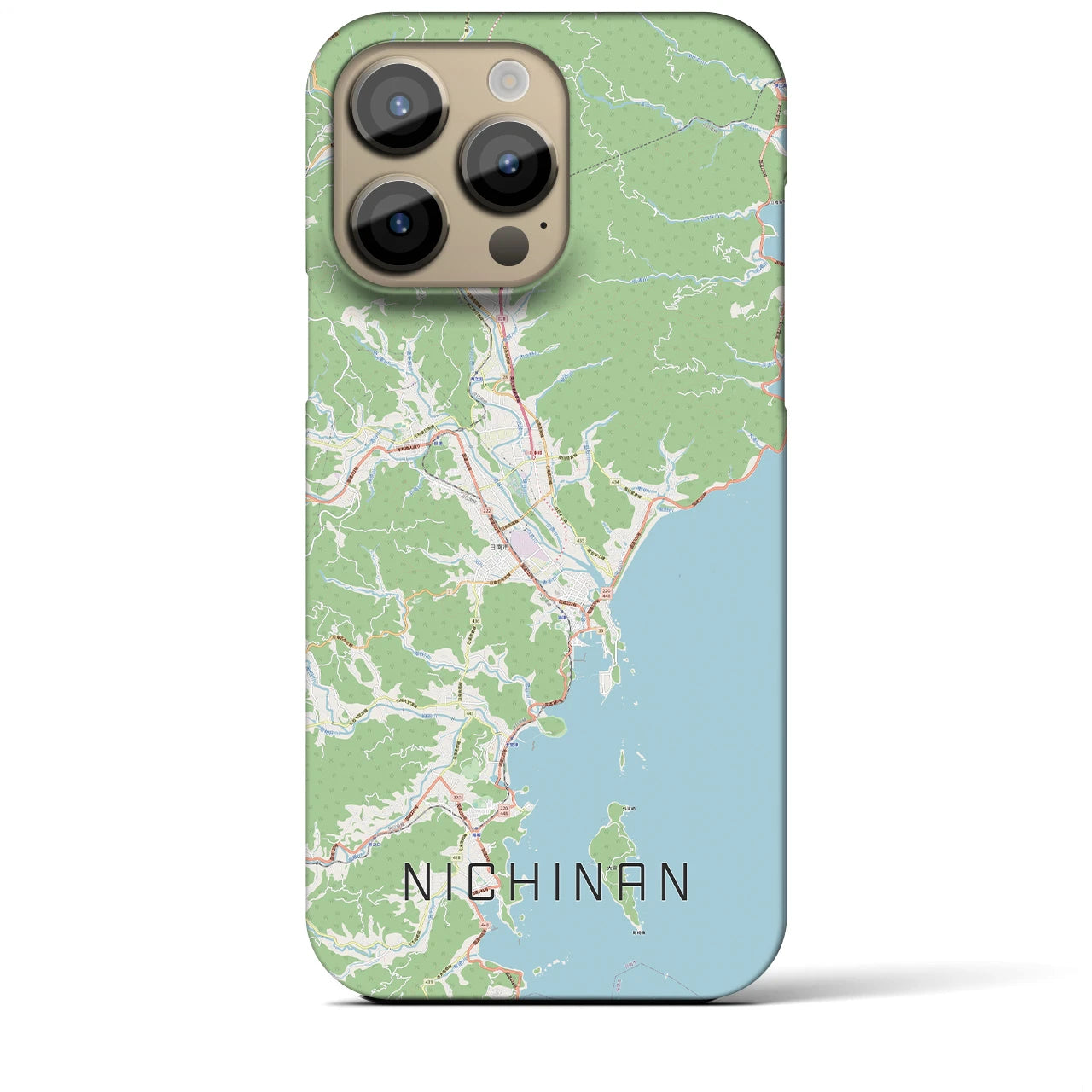 【日南】地図柄iPhoneケース（バックカバータイプ・ナチュラル）iPhone 14 Pro Max 用