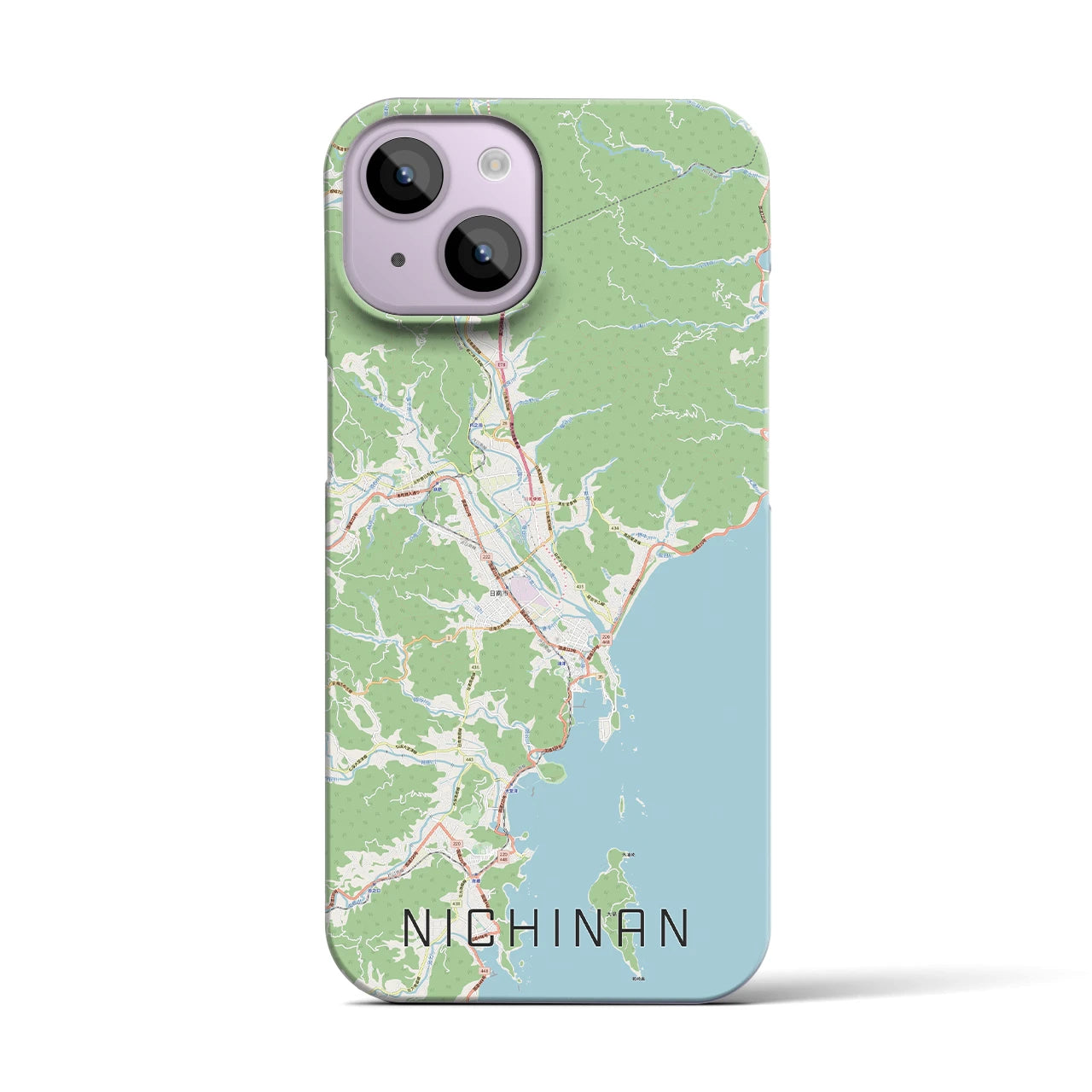 【日南】地図柄iPhoneケース（バックカバータイプ・ナチュラル）iPhone 14 用