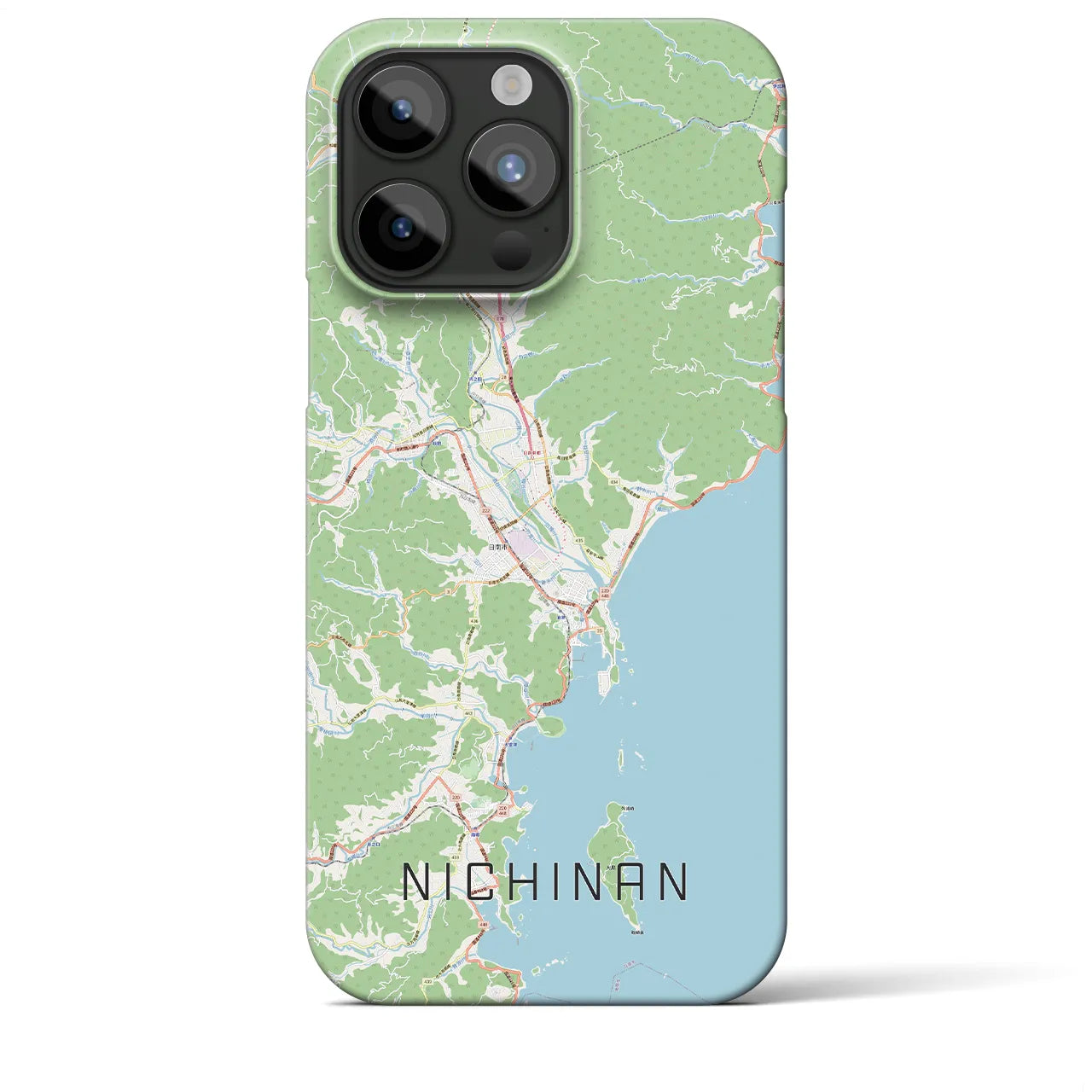 【日南】地図柄iPhoneケース（バックカバータイプ・ナチュラル）iPhone 15 Pro Max 用