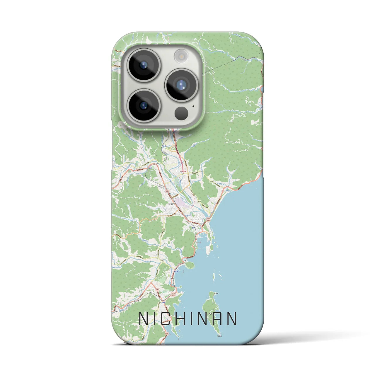 【日南】地図柄iPhoneケース（バックカバータイプ・ナチュラル）iPhone 15 Pro 用