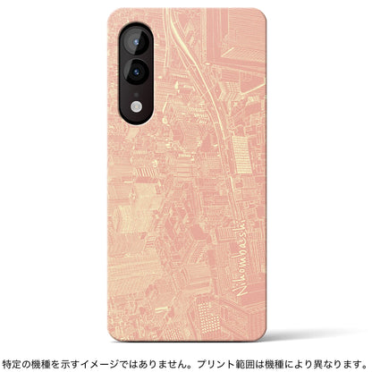 【日本橋（イラスト）】地図柄iPhoneケース（バックカバータイプ・ピーチシャーベット）iPhone 14 Pro 用