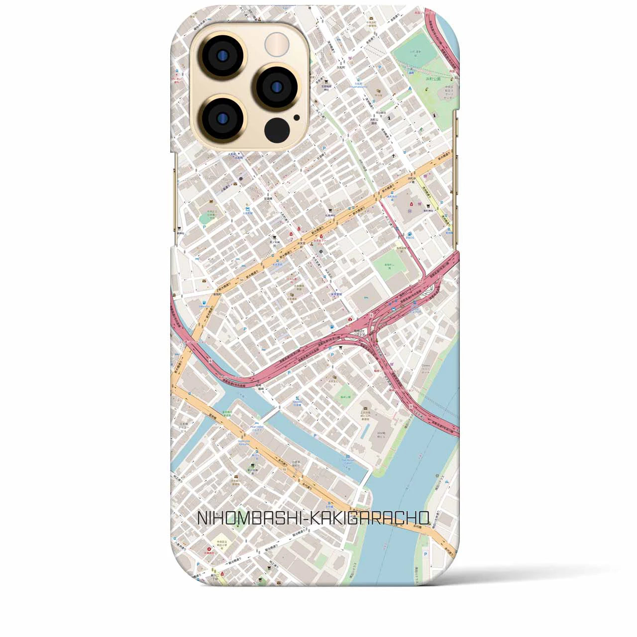 【日本橋蛎殻町】地図柄iPhoneケース（バックカバータイプ・ナチュラル）iPhone 12 Pro Max 用