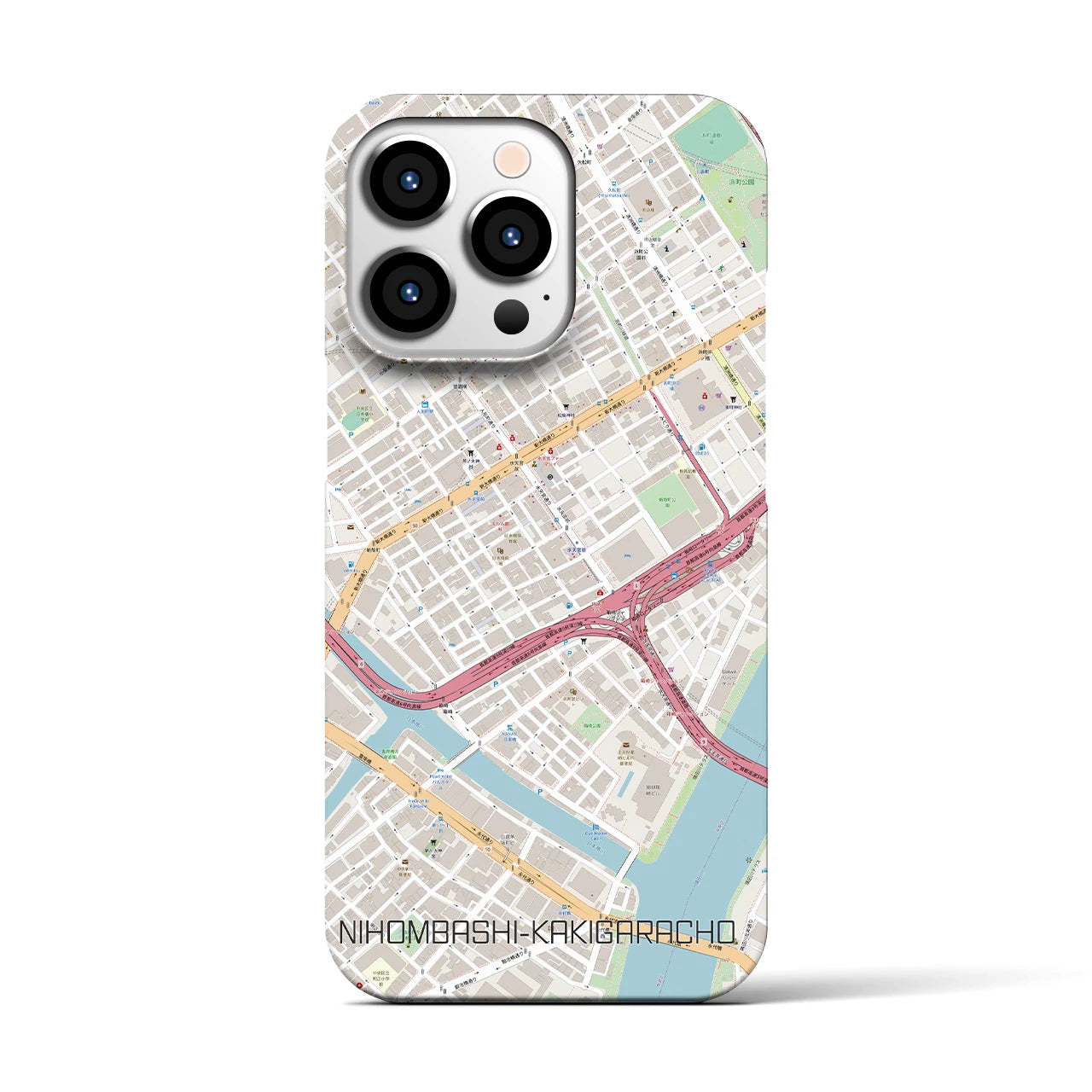 【日本橋蛎殻町】地図柄iPhoneケース（バックカバータイプ・ナチュラル）iPhone 13 Pro 用