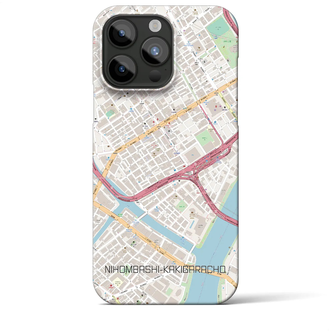 【日本橋蛎殻町】地図柄iPhoneケース（バックカバータイプ・ナチュラル）iPhone 15 Pro Max 用