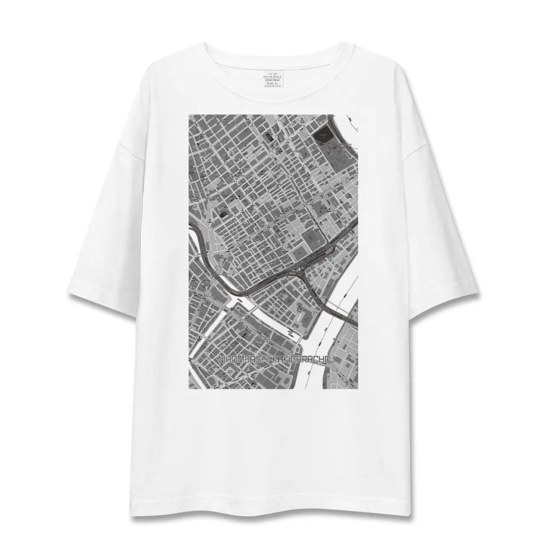 【日本橋蛎殻町（東京都）】地図柄ビッグシルエットTシャツ
