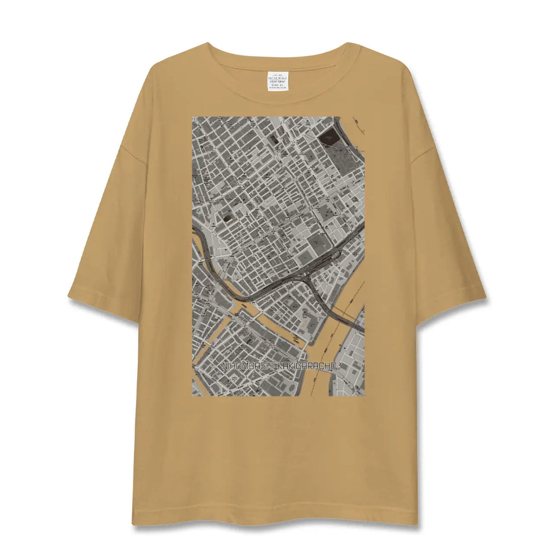 【日本橋蛎殻町(東京都)】地図柄ビッグシルエットTシャツ