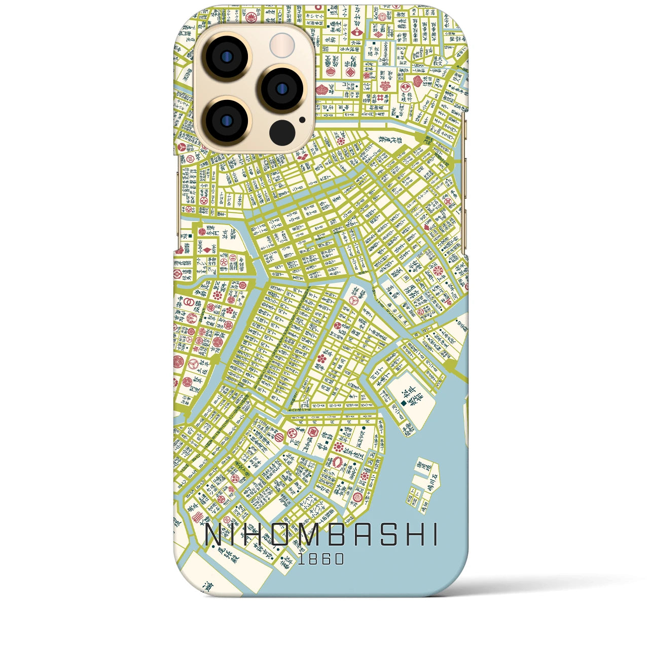 【日本橋1860】地図柄iPhoneケース（バックカバータイプ・ナチュラル）iPhone 12 Pro Max 用