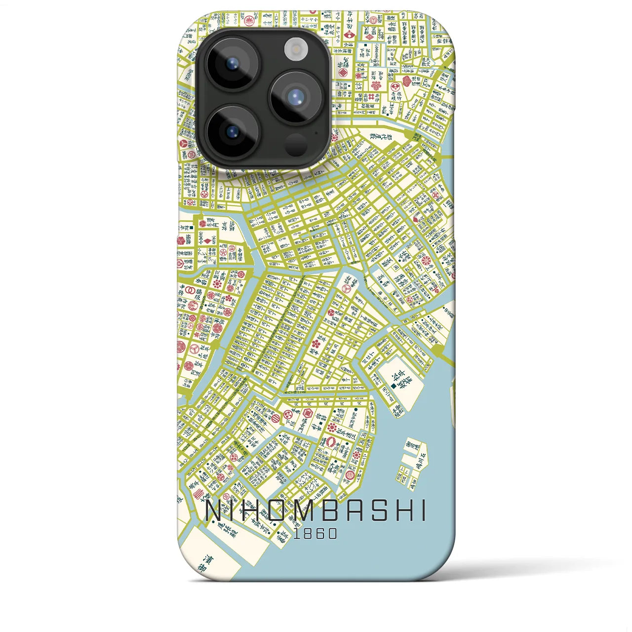 【日本橋1860】地図柄iPhoneケース（バックカバータイプ・ナチュラル）iPhone 15 Pro Max 用