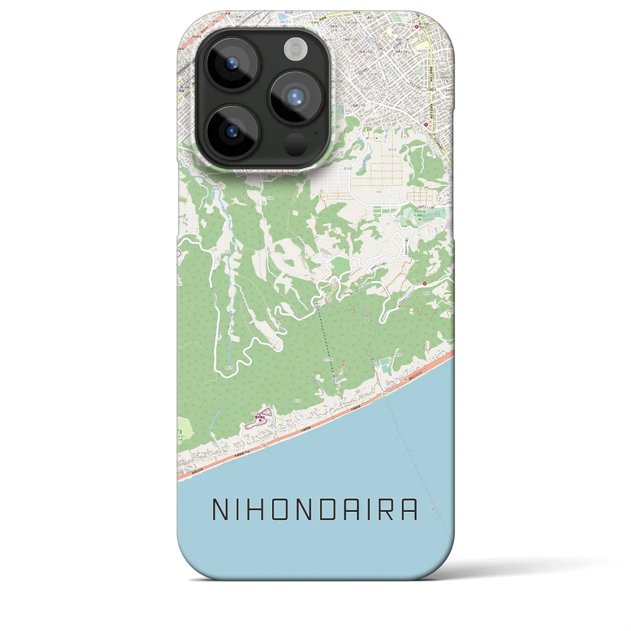 【日本平】地図柄iPhoneケース（バックカバータイプ・ナチュラル）iPhone 15 Pro Max 用
