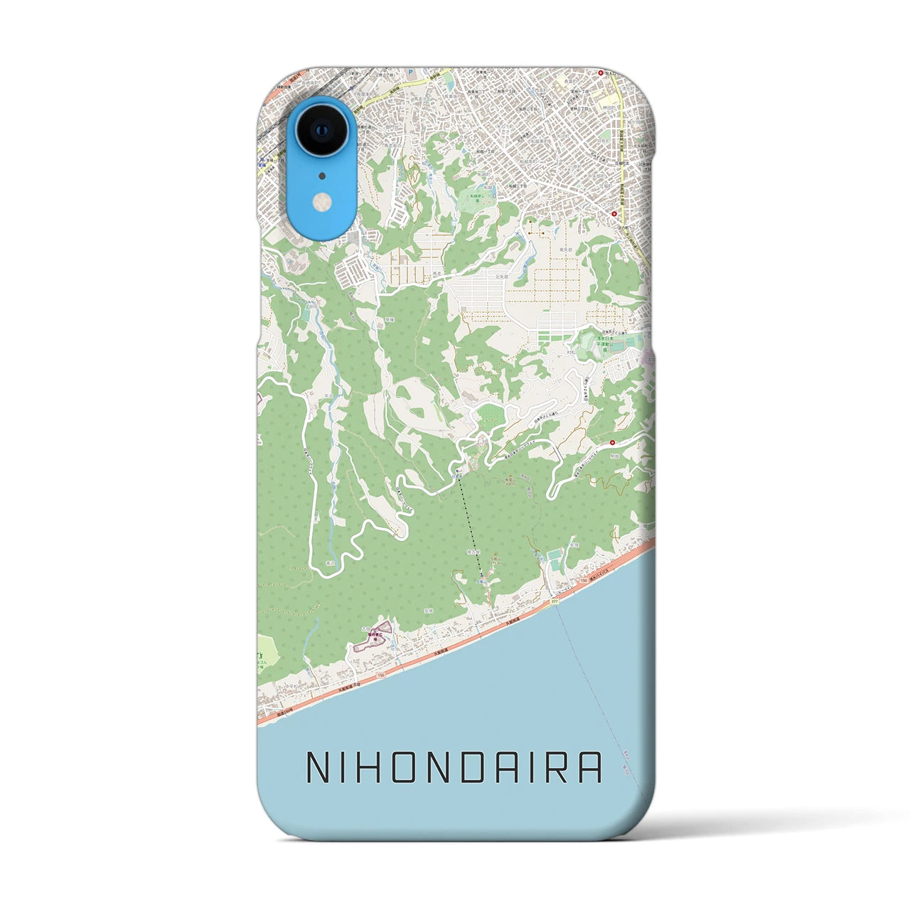 【日本平】地図柄iPhoneケース（バックカバータイプ・ナチュラル）iPhone XR 用
