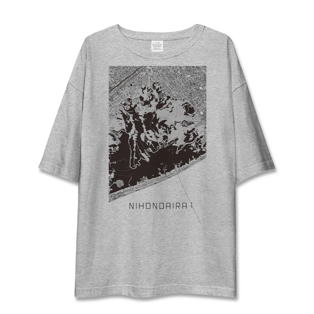 【日本平（静岡県）】地図柄ビッグシルエットTシャツ