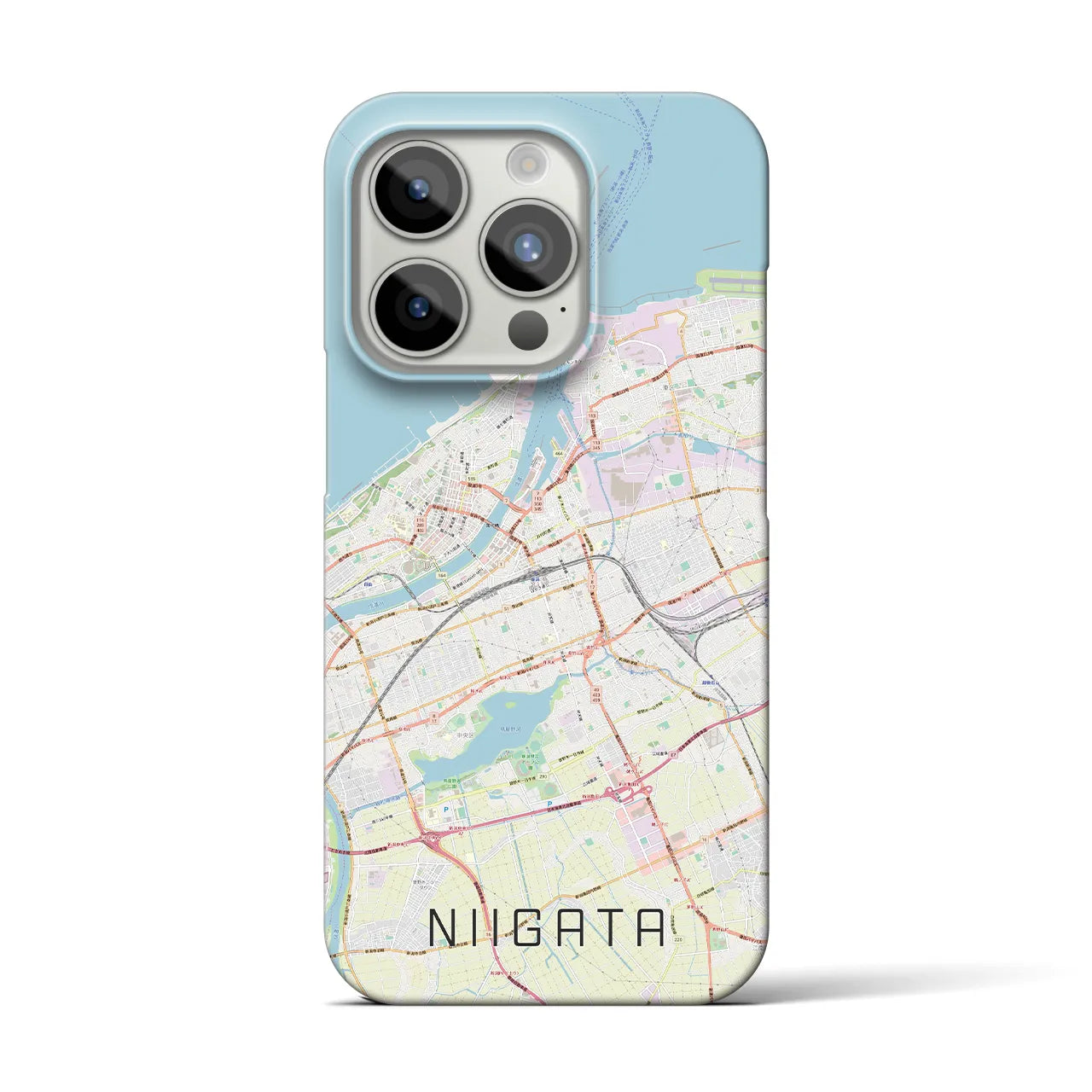 【新潟】地図柄iPhoneケース（バックカバータイプ・ナチュラル）iPhone 15 Pro 用