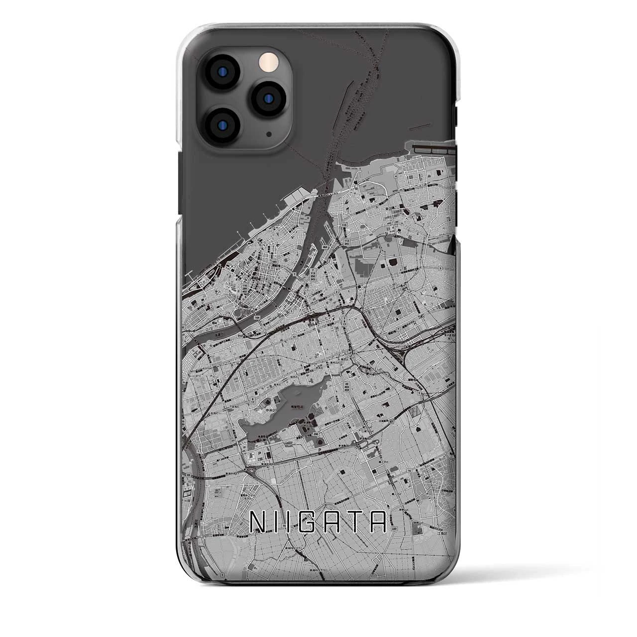【新潟】地図柄iPhoneケース（クリアタイプ・モノトーン）iPhone 11 Pro Max 用